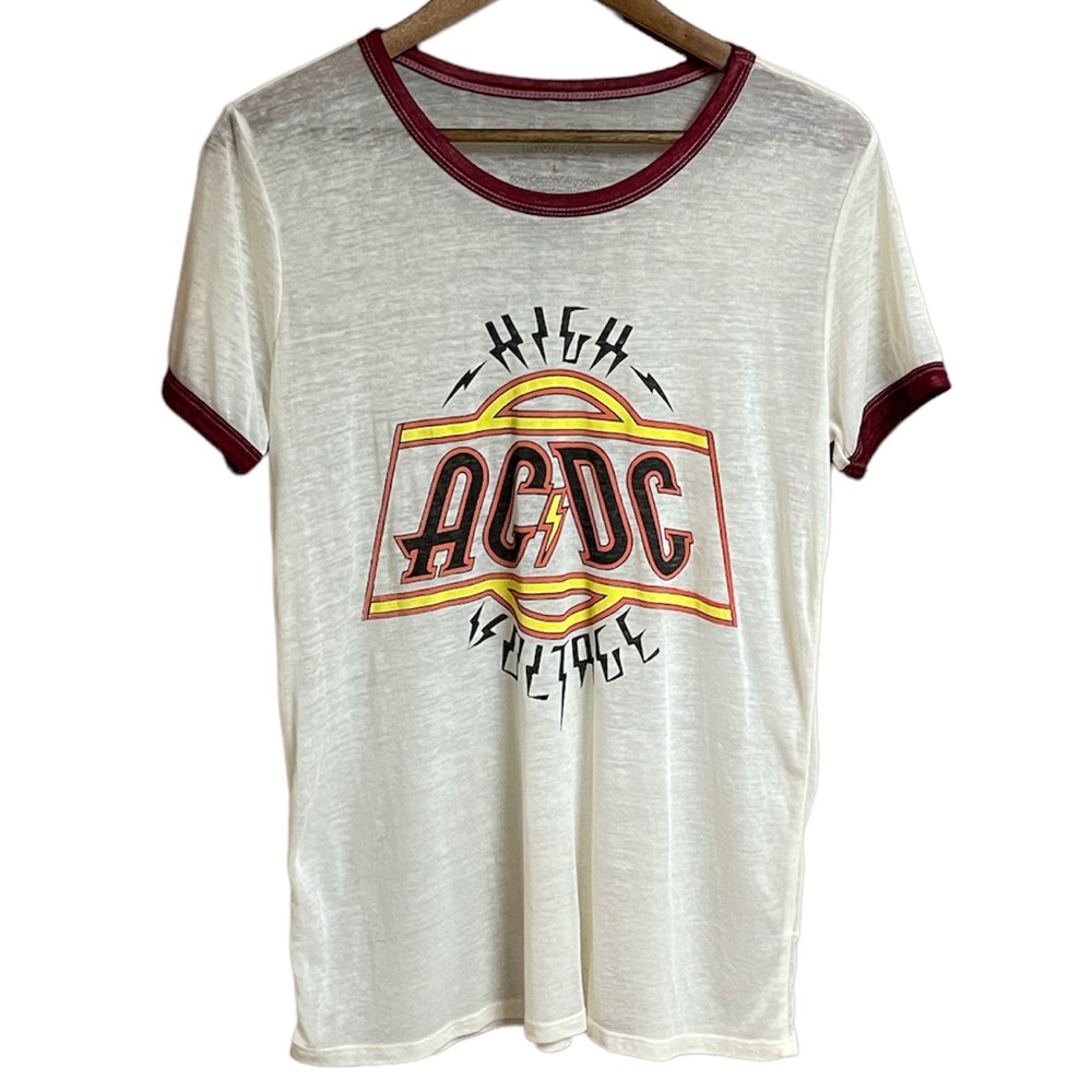 AC/DC High Voltage Graphic Ladies Tee Sz L